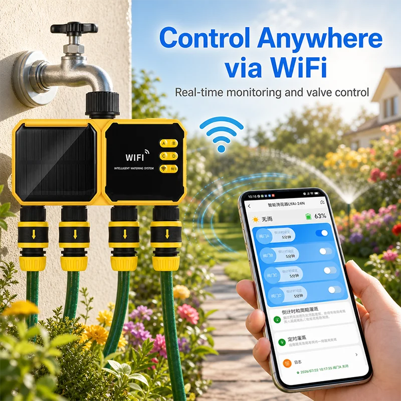 Solar Powered WiFi Smart Irrig - Power Zone Outdoor Timer ulasan dan harga