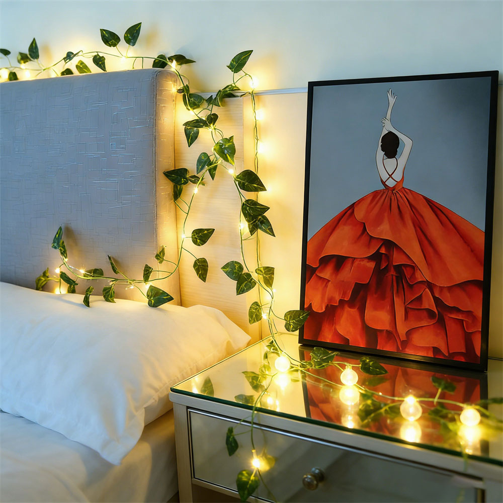 LED Green Rattan Leaf Fairy Li - Outdoor Power For Wedding ulasan dan harga