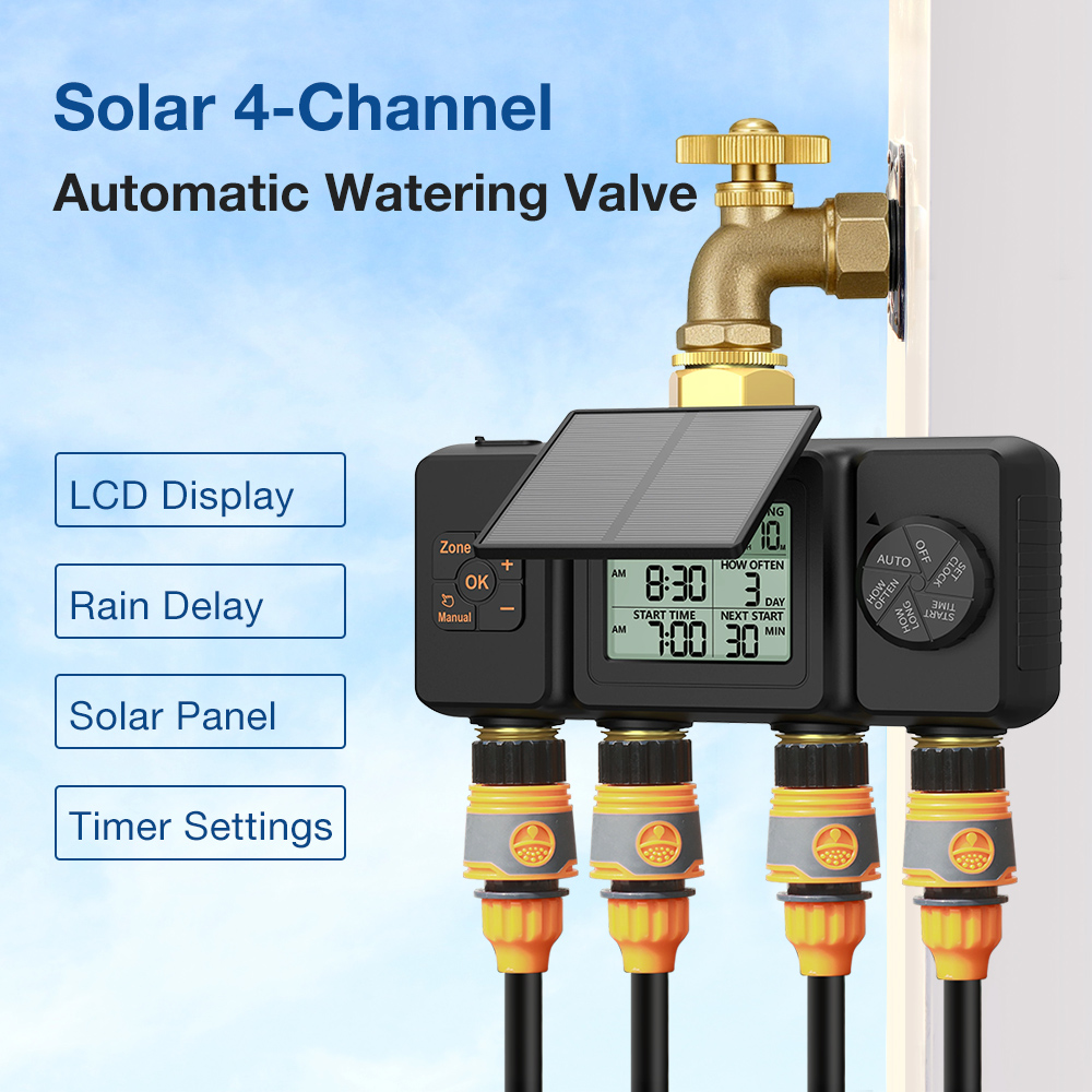 4-Zone Solar Powered Irrigatio - Power Zone Outdoor Timer ulasan dan harga