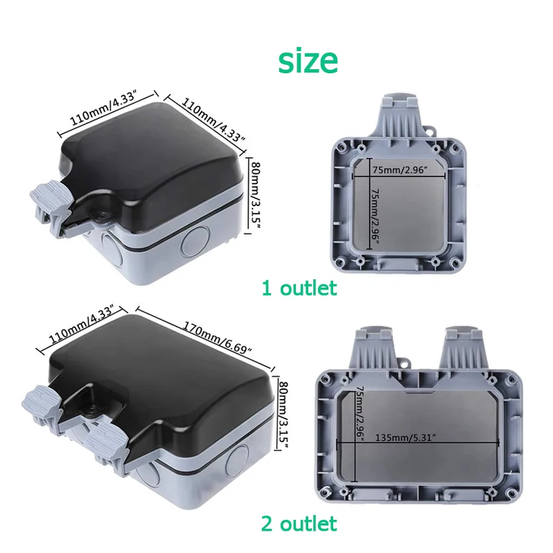 EU KR Outdoor Wall Waterproof  - Outdoor Power Parts ulasan dan harga