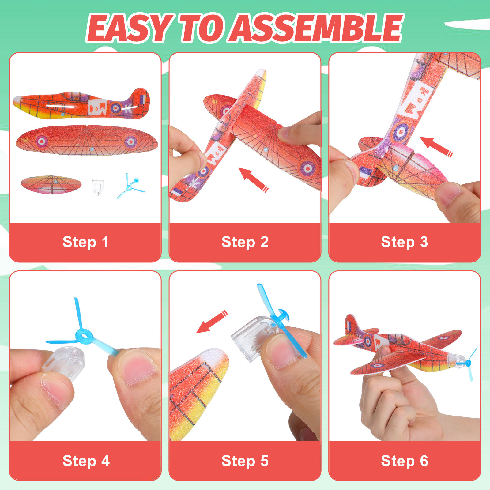36Pcs Foam Airplane Models Hig - Quality Outdoor Power ulasan dan harga