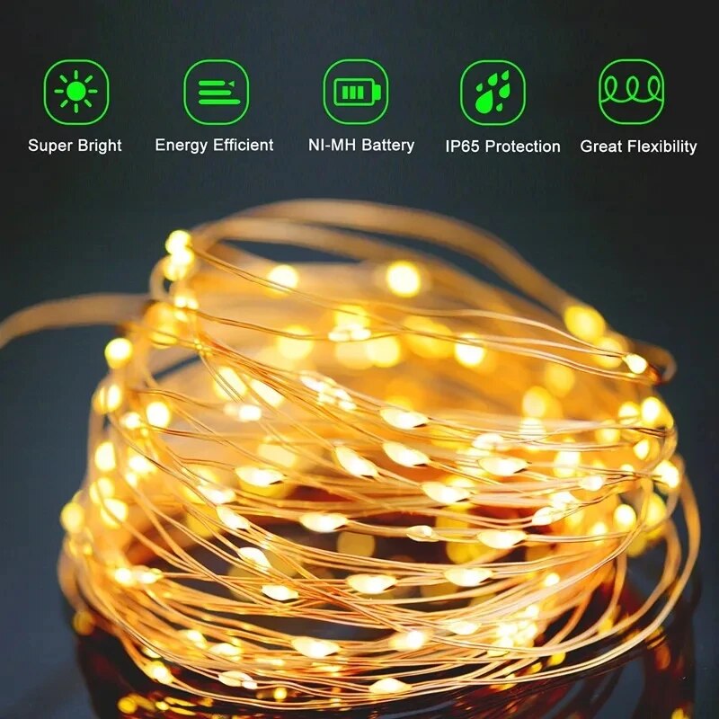 100 LED Solar Fairy Waterproof - Outdoor Power For Wedding ulasan dan harga